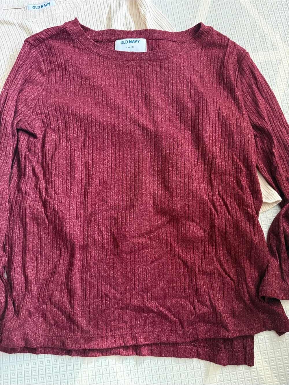 2 Piece Bundle Lot Old Navy Ribbed Crewneck Sweaters. Size L 10/12